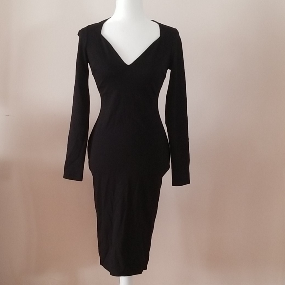 Black midi dress